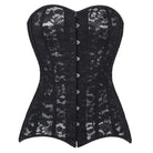 Kobine Women's Gothic Floral Mesh Lace-up Front Busk Overbust Corset