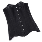Kobine Women's Gothic Floral Mesh Lace-up Front Busk Overbust Corset