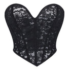 Kobine Women's Gothic Floral Mesh Lace-up Overbust Corset