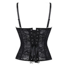 Kobine Women's Gothic Floral Mesh Lace-up Overbust Corset
