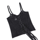 Kobine Women's Gothic Floral Mesh Lace-up Overbust Corset