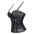 Kobine Women's Gothic Floral Mesh Lace-up Overbust Corset