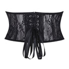 Kobine Women's Gothic Floral Mesh Lace-up Underbust Corset