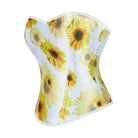 Kobine Women's Gothic Floral Printed Boned Overbust Corset