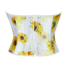 Kobine Women's Gothic Floral Printed Boned Overbust Corset