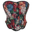 Kobine Women's Gothic Floral Printed Irregular Lace-up Overbust Corset