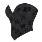 Kobine Women's Gothic Floral Printed Lace-up Overbust Corset