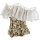 Kobine Women's Gothic Floral Printed Off Shoulder Lace Sleeved Overbust Corset