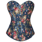 Kobine Women's Gothic Floral Printed Overbust Corset