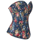 Kobine Women's Gothic Floral Printed Overbust Corset