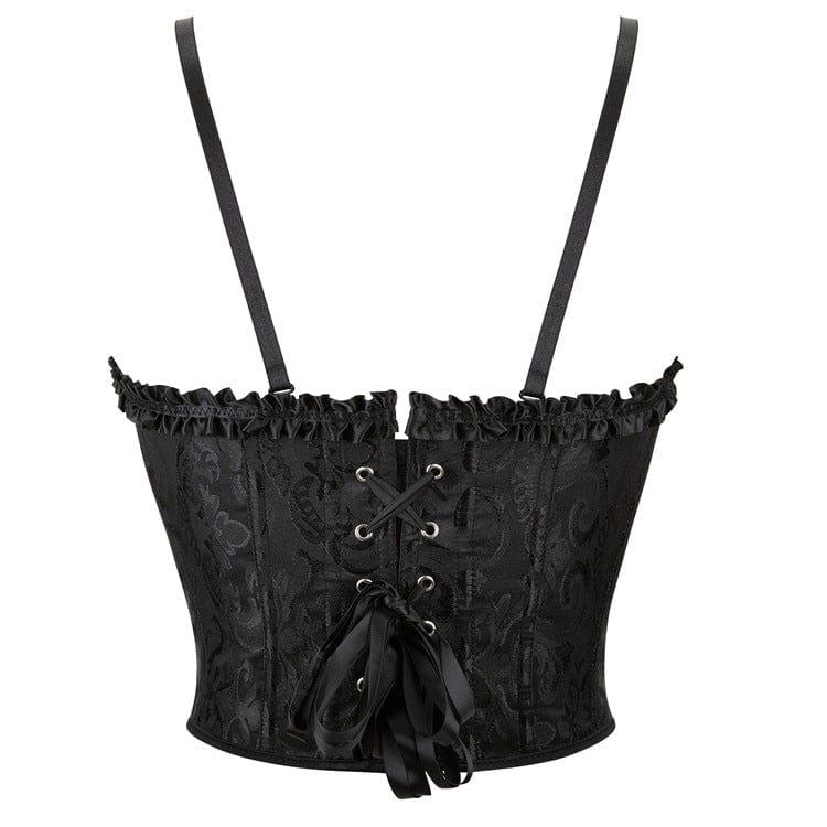 Kobine Women's Gothic Floral Printed Overbust Corset