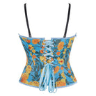 Kobine Women's Gothic Floral Printed Side Zipper Lace-up Overbust Corset