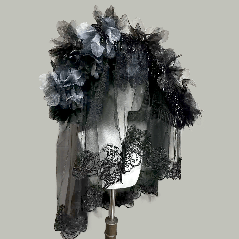 Kobine Women's Gothic Floral Victorian Mourning Hat