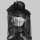 Kobine Women's Gothic Floral Wide Brim Veiled Hat