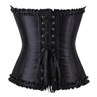 Kobine Women's Gothic Frilled Trim Lace-up Overbust Corset