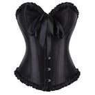 Kobine Women's Gothic Frilled Trim Lace-up Overbust Corset