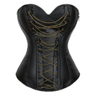 Kobine Women's Gothic Golden Chained Overbust Corset