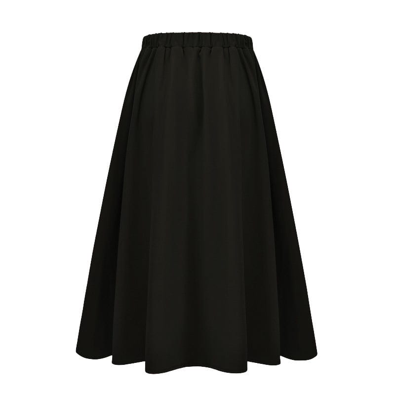 Kobine Women's Gothic High-waisted Draped Skirt