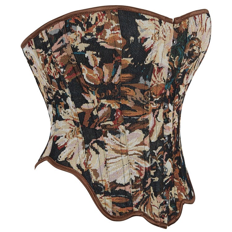 Kobine Women's Gothic Irregular Boned Overbust Corset