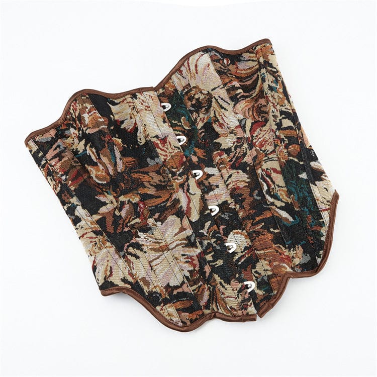 Kobine Women's Gothic Irregular Boned Overbust Corset