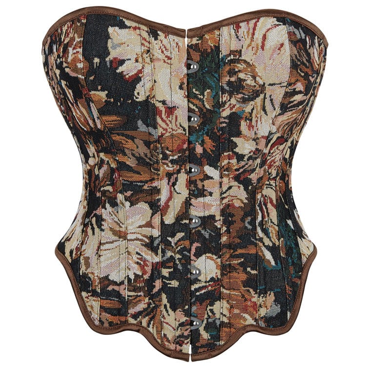 Kobine Women's Gothic Irregular Boned Overbust Corset