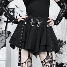 Kobine Women's Gothic Irregular Eyelet Strap Skirt