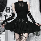 Kobine Women's Gothic Irregular Eyelet Strap Skirt