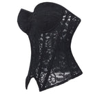 Kobine Women's Gothic Irregular Floral Mesh Overbust Corset