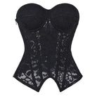 Kobine Women's Gothic Irregular Floral Mesh Overbust Corset