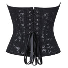 Kobine Women's Gothic Irregular Floral Mesh Overbust Corset