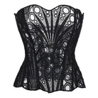 Kobine Women's Gothic Irregular Lace Sheer Overbust Corset