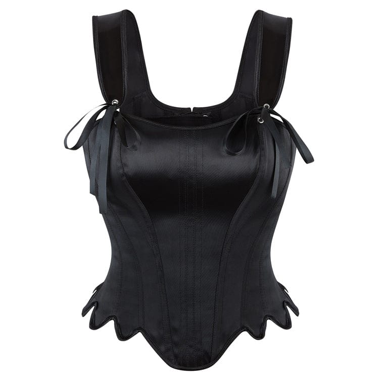 Kobine Women's Gothic Irregular Lace-up Overbust Corset