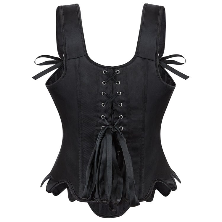 Kobine Women's Gothic Irregular Lace-up Overbust Corset