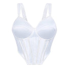 Kobine Women's Gothic Irregular Lace-up White Overbust Corset
