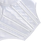 Kobine Women's Gothic Irregular Lace-up White Overbust Corset