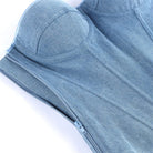 Kobine Women's Gothic Irregular Lace-up Zip Overbust Corset