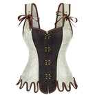 Kobine Women's Gothic Jacquard Irregular Lace-up Buckle Overbust Corset