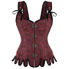 Kobine Women's Gothic Jacquard Irregular Lace-up Buckle Overbust Corset