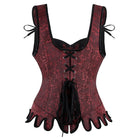 Kobine Women's Gothic Jacquard Irregular Lace-up Buckle Overbust Corset