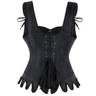 Kobine Women's Gothic Jacquard Irregular Lace-up Buckle Overbust Corset