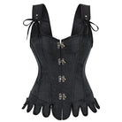 Kobine Women's Gothic Jacquard Irregular Lace-up Buckle Overbust Corset