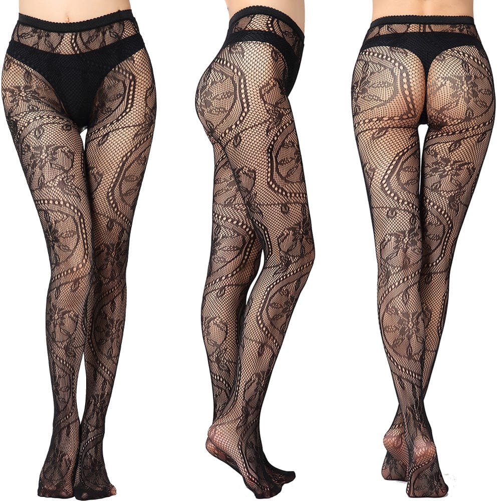 Kobine Women's Gothic Lace Pantyhose Stockings