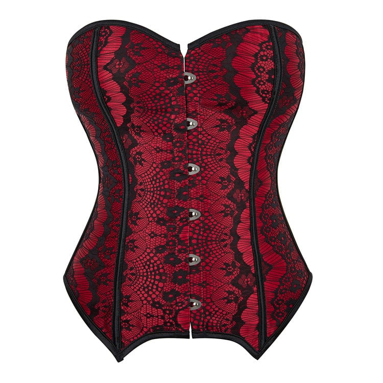 Kobine Women's Gothic Lace Splice Overbust Corset