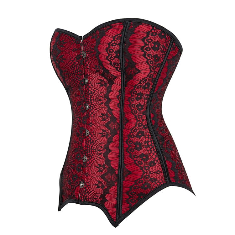 Kobine Women's Gothic Lace Splice Overbust Corset