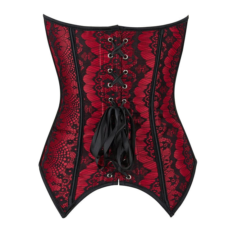 Kobine Women's Gothic Lace Splice Overbust Corset