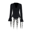 Kobine Women's Gothic Lace Splice Rose Fishtail Skirt