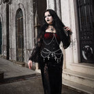 Kobine Women's Gothic Lace Splice Side Slit Dress