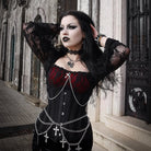 Kobine Women's Gothic Lace Splice Side Slit Dress