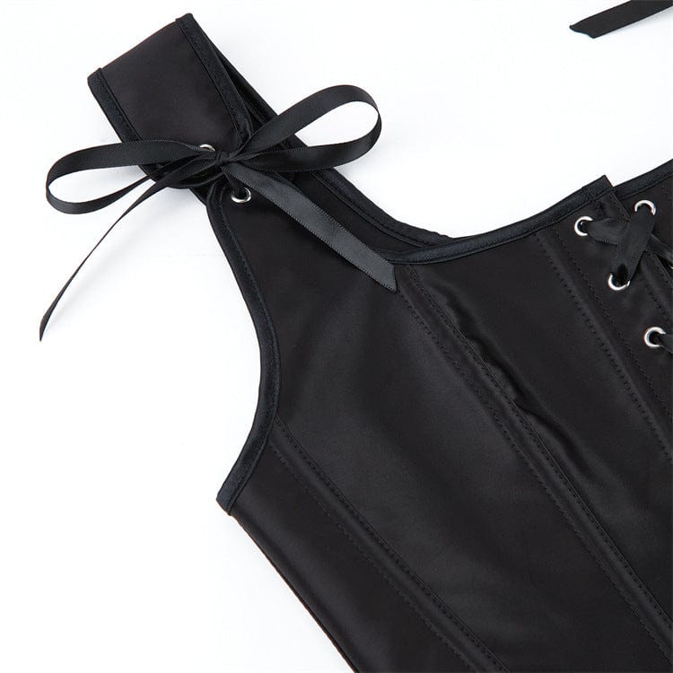 Kobine Women's Gothic Lace-up Boned Overbust Corset