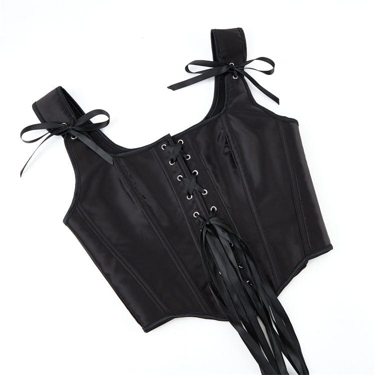Kobine Women's Gothic Lace-up Boned Overbust Corset